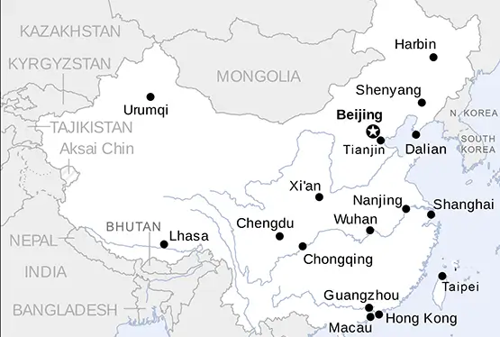 China Cities Map