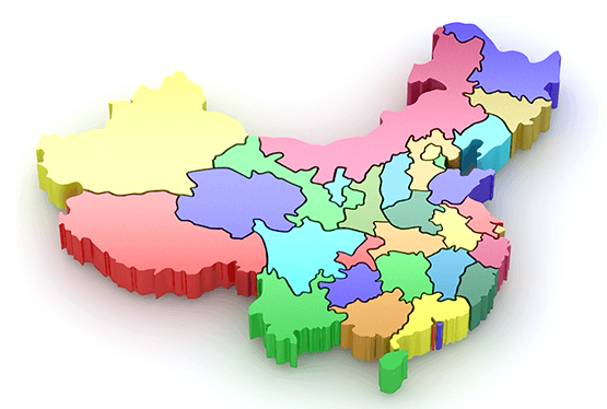 China Outline Map with Provinces