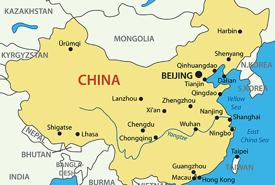 China Physical Map