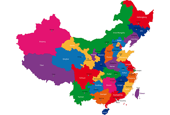 China Provinces Map