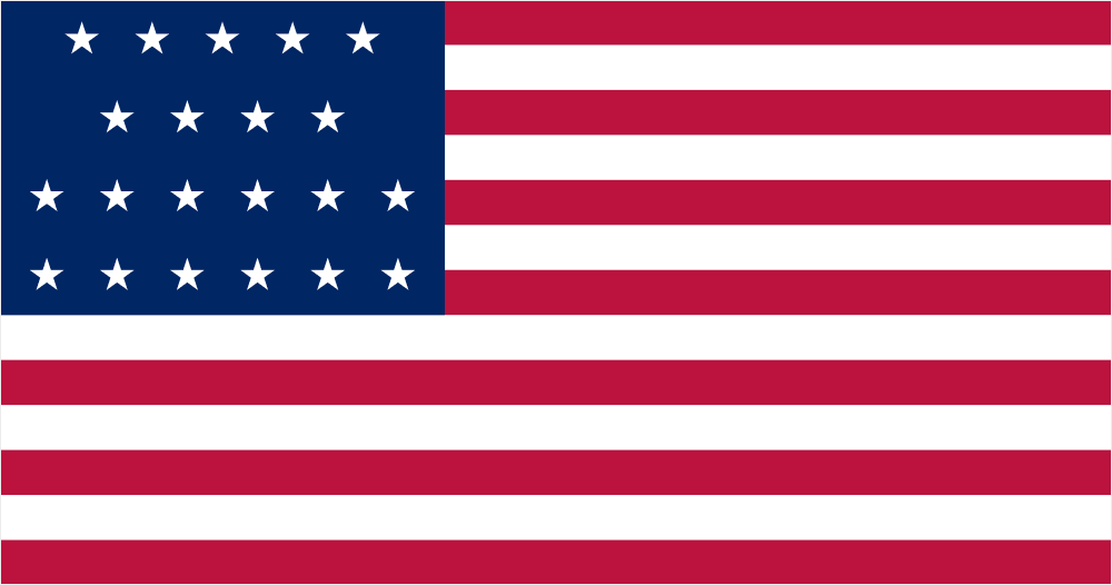21-star USA flag