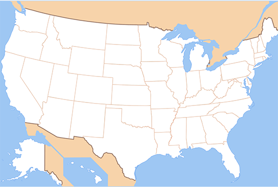 USA Blank Outline Map