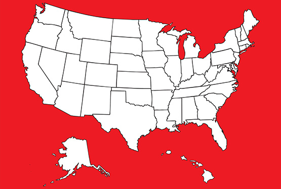 USA Outline Map with States