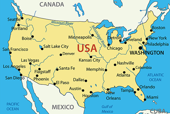 USA Cities Map