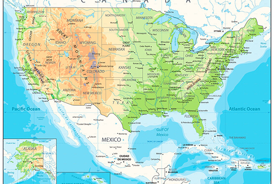 USA High Resolution Map