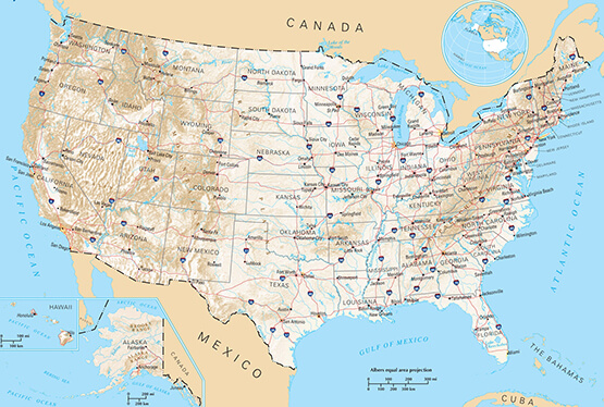 USA Highways Map