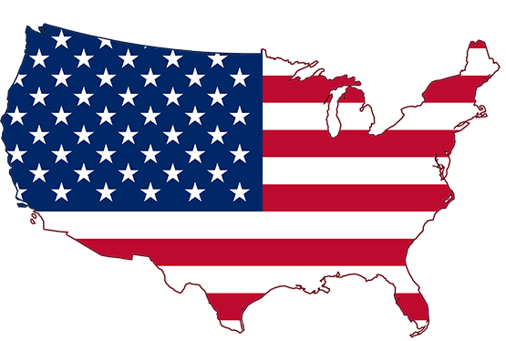 USA Map with Flag