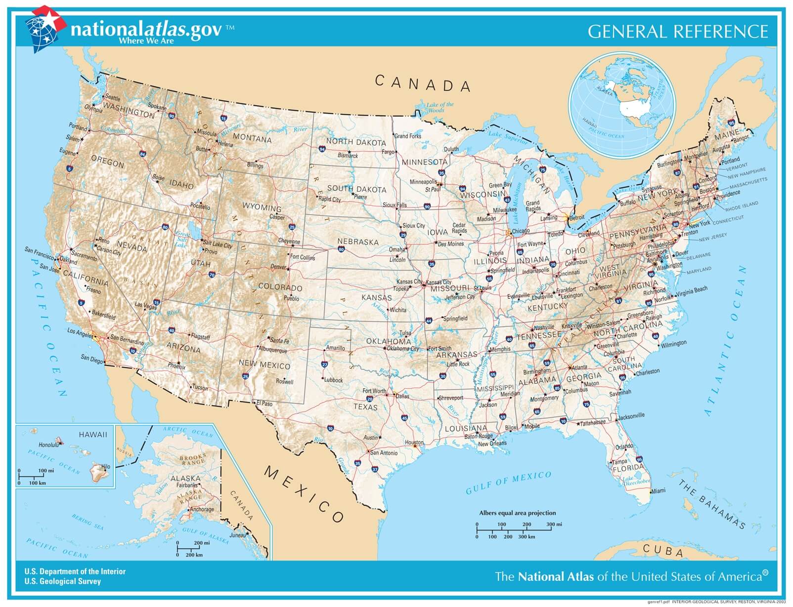 USA Interstate Highway Map