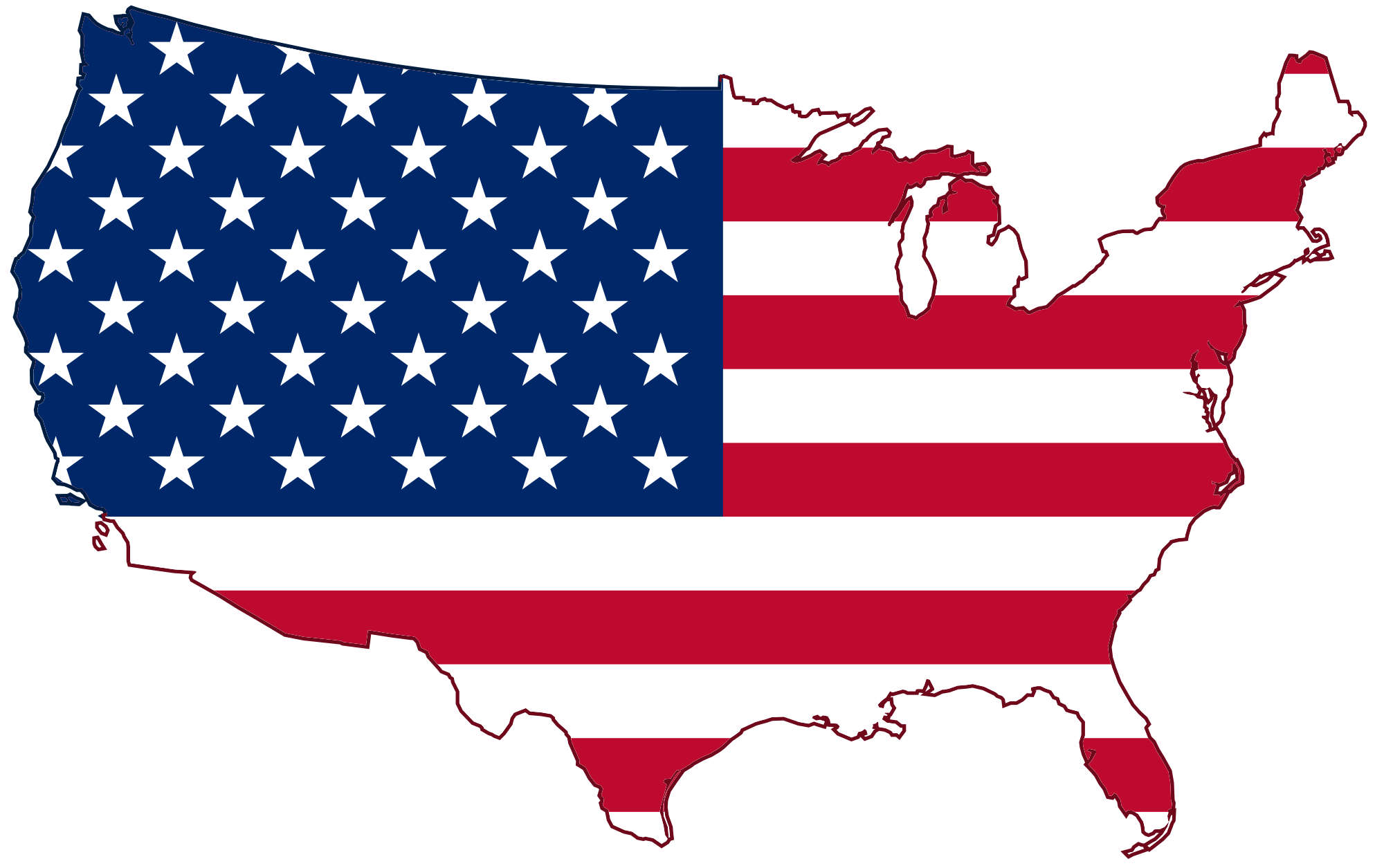 USA Map with Flag