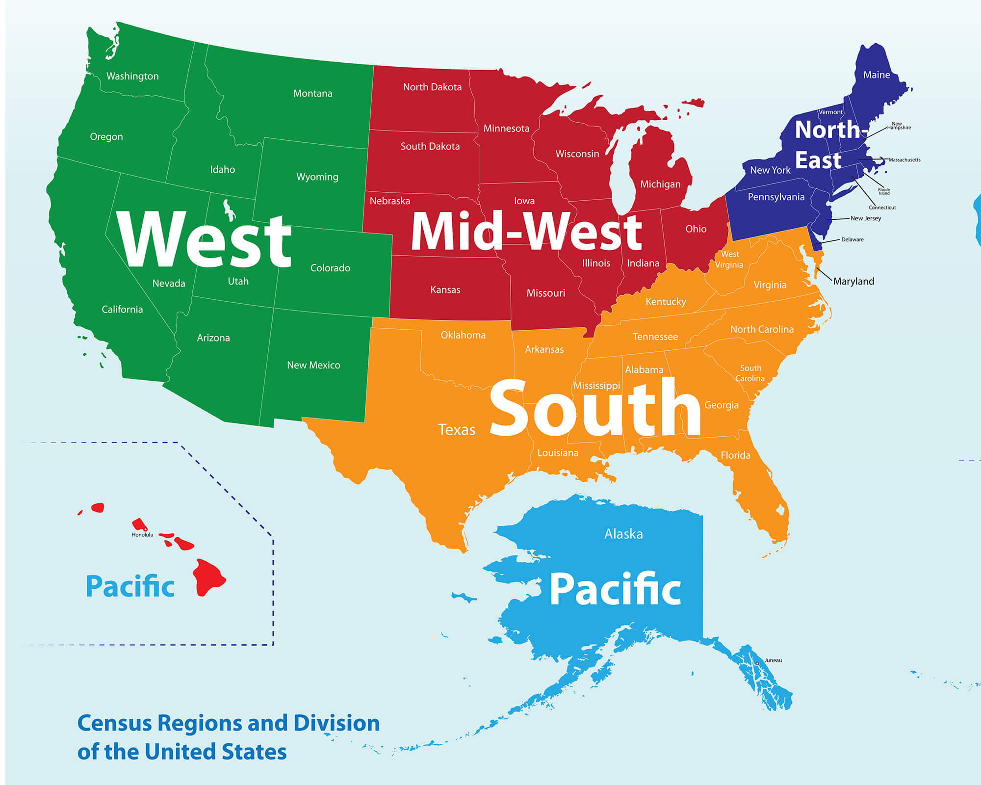 USA Regions Map