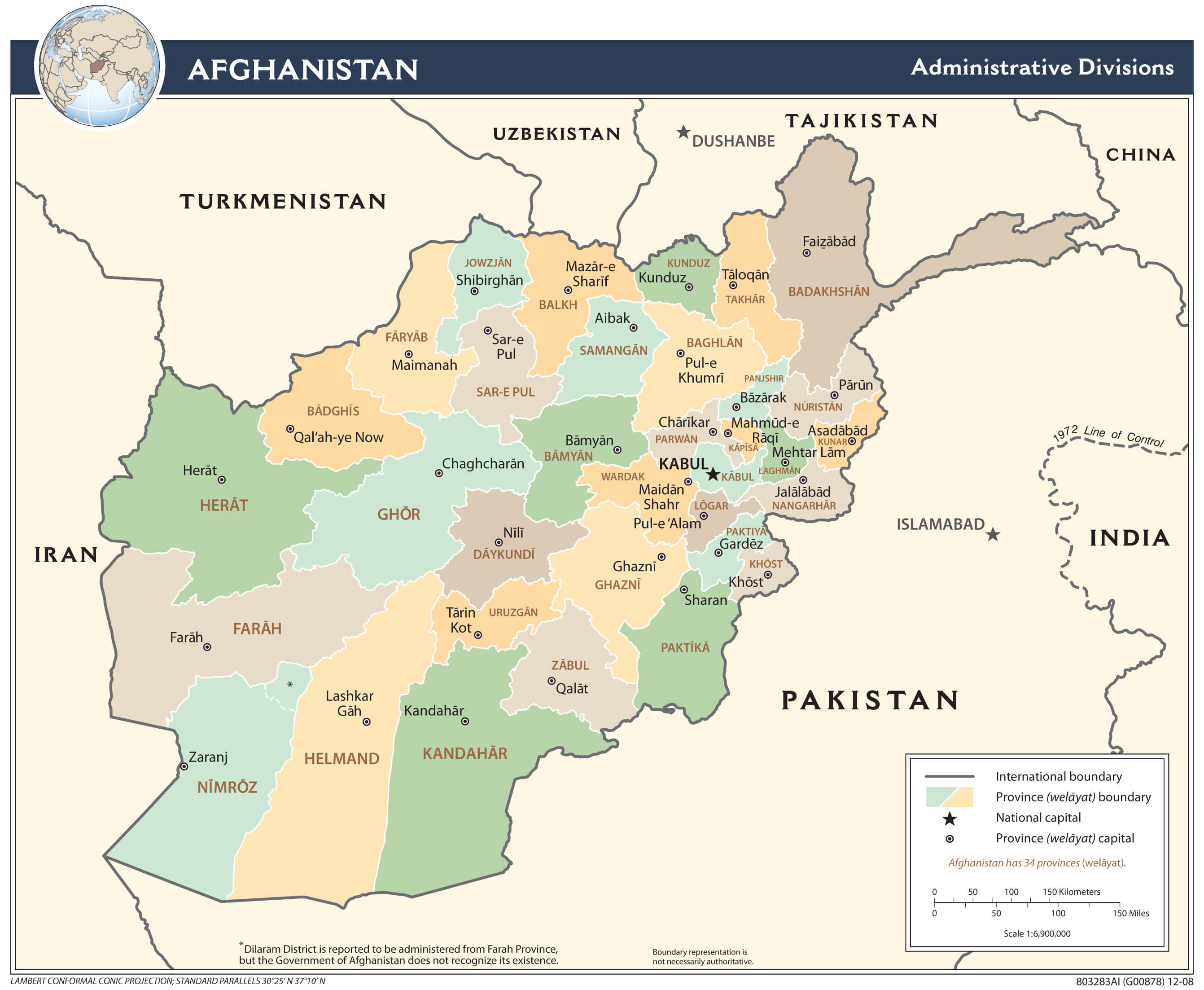Afghanistan Administrative Divisions Map