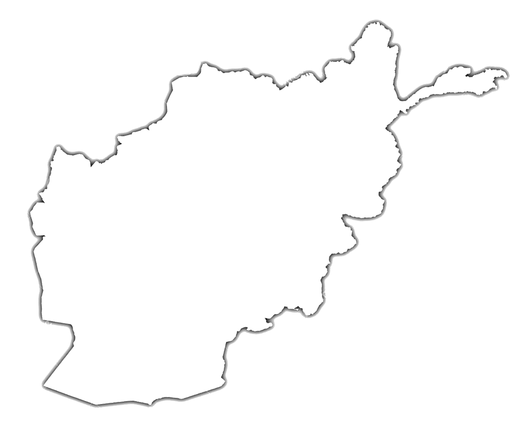 Afghanistan Blank Outline Map