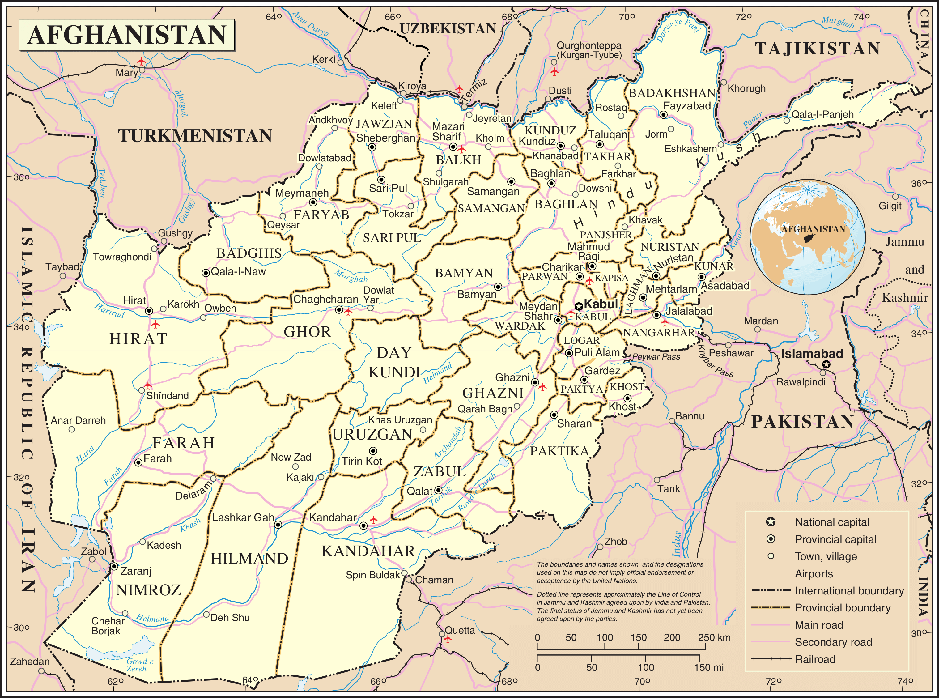 Afghanistan Detailed Map