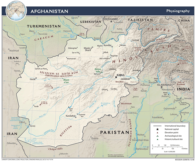 Afghanistan Blank Outline Map