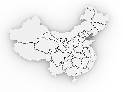 China Blank Provinces Map