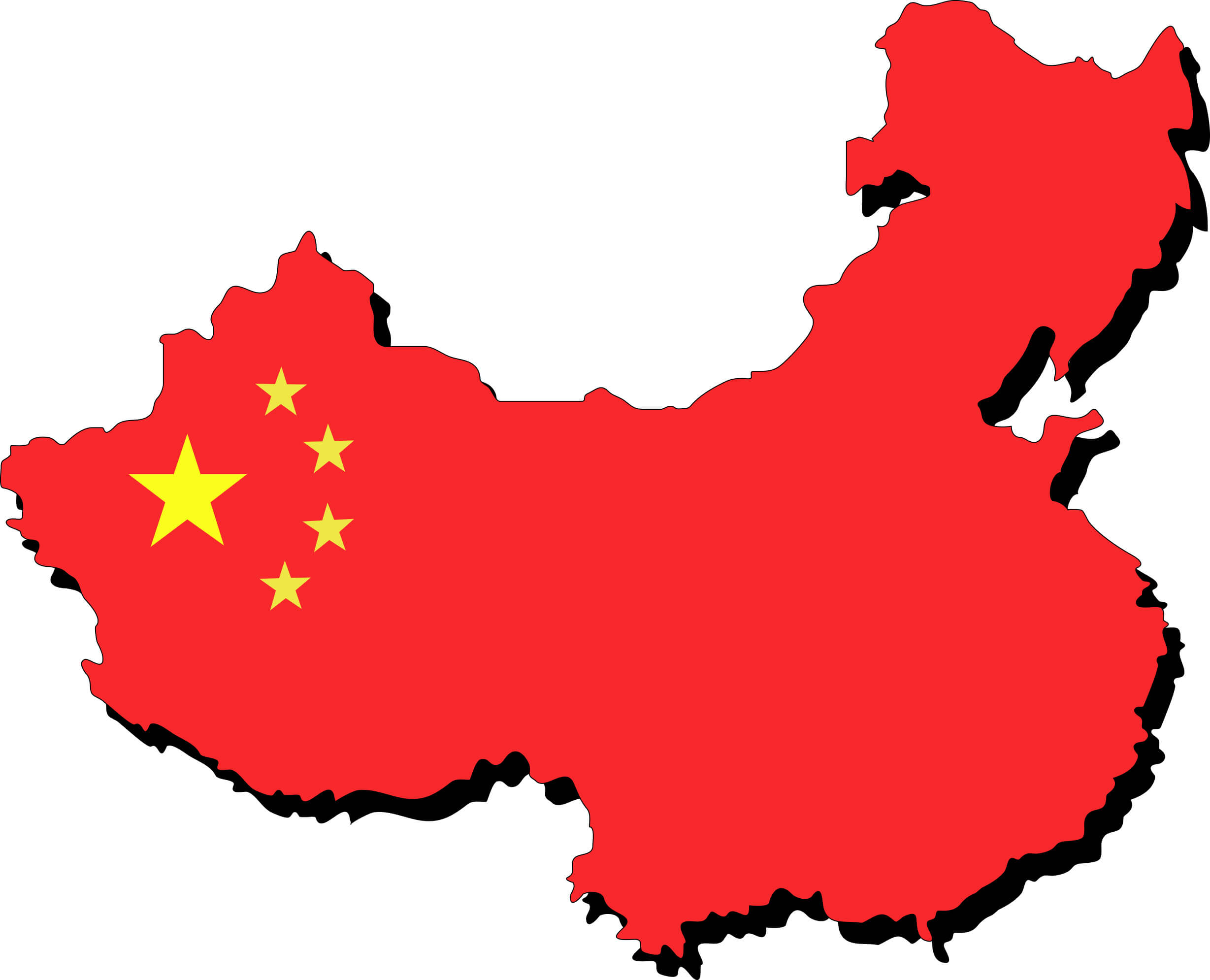 China Flag Map