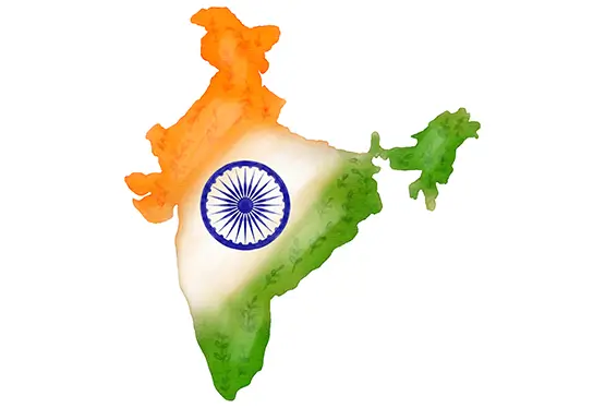 India map with india flag