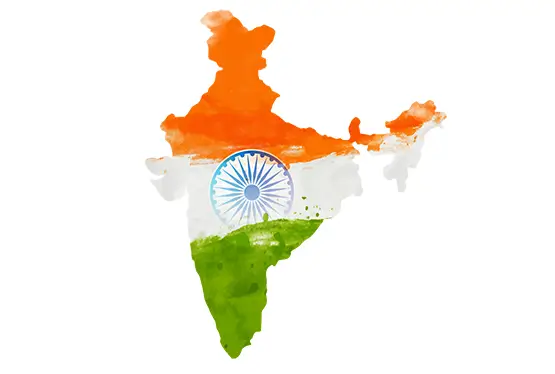 India map with flag